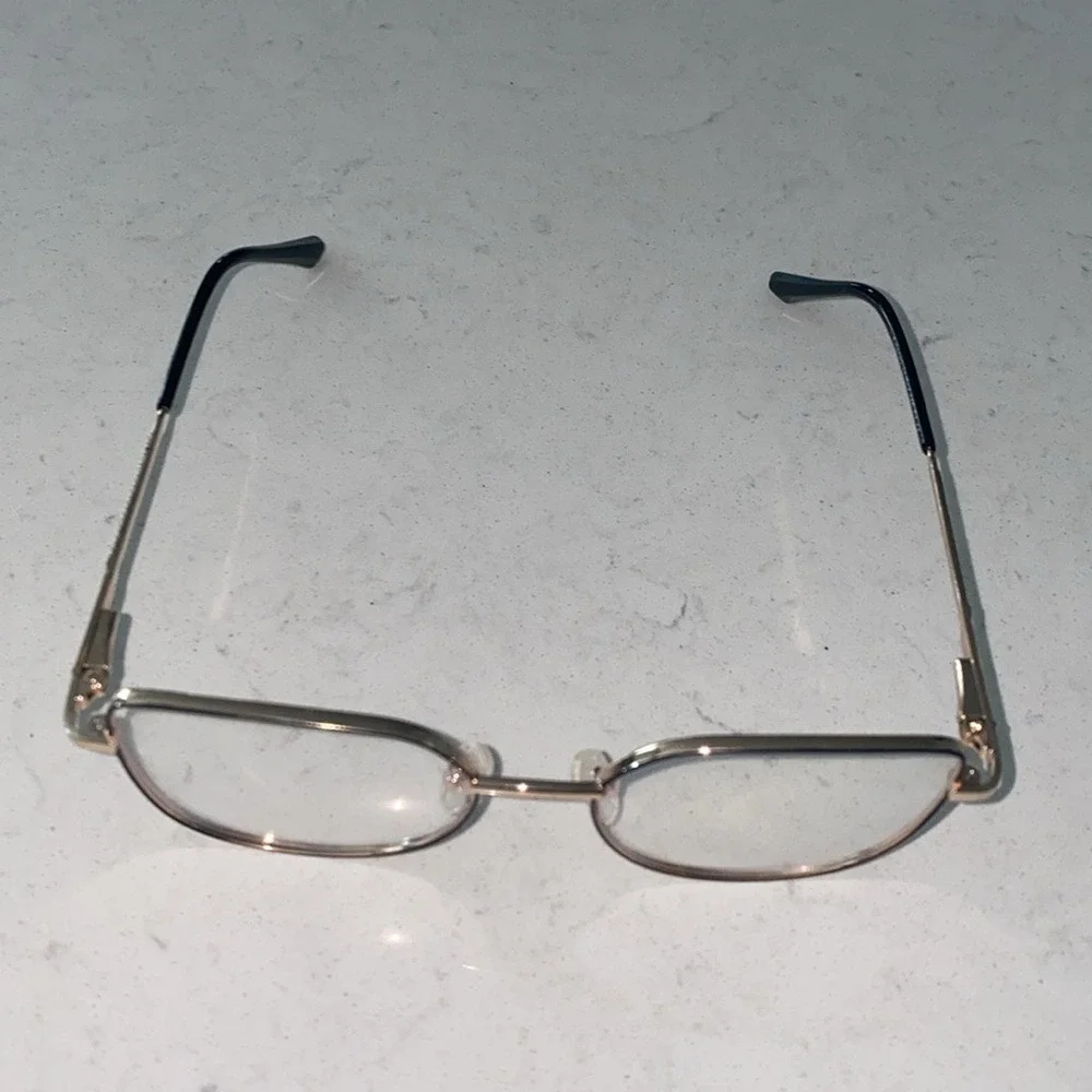 Gold‎ Metal Cat Eye Glasses Clear Lenses Fashion Eyewear TJ26062